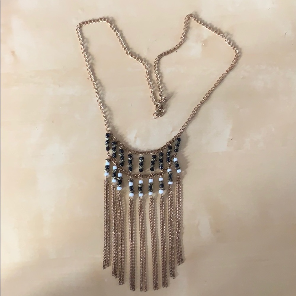 Bead and metal necklace
